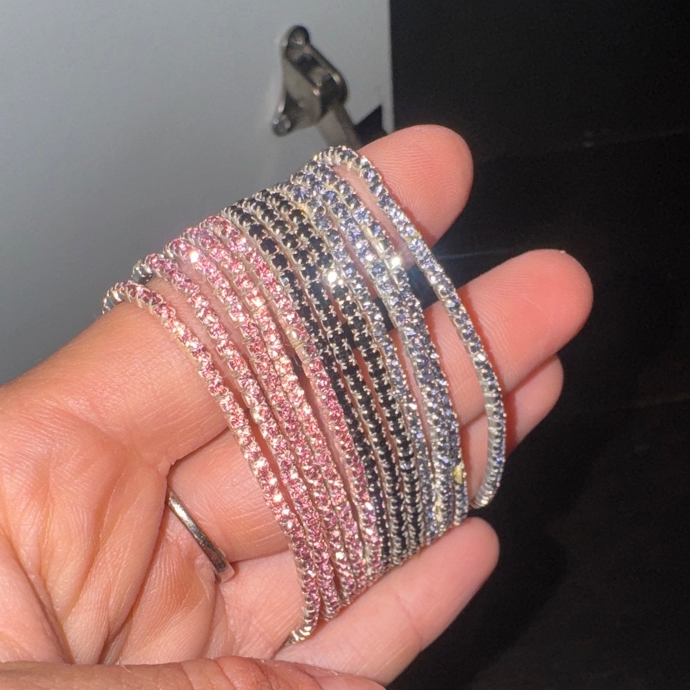 Bundle of rhinestone bracelets